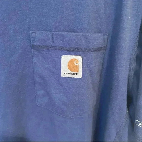 Carhartt Men’s Blue Loose Fit Heavyweight Short Sleeve Pocket T-Shirt Size XL - Picture 5 of 9